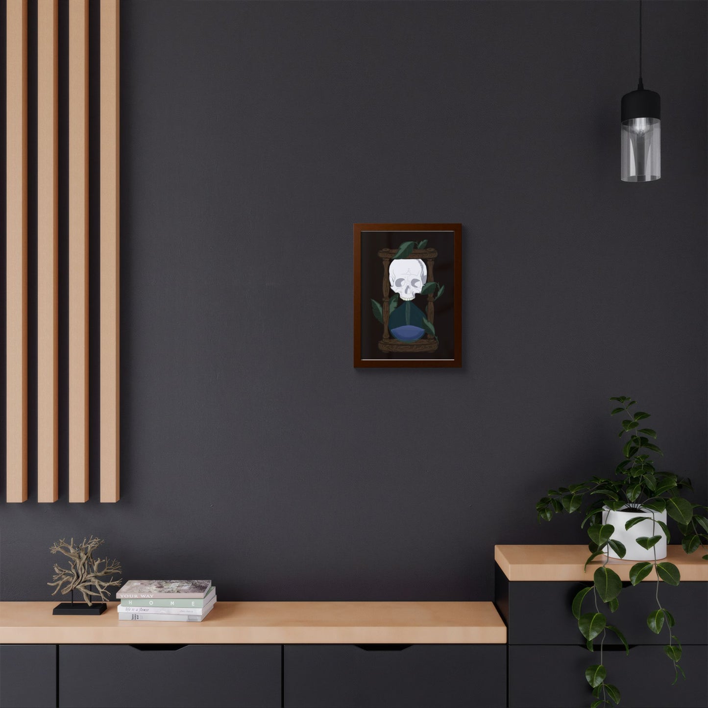Skull Hourglass Framed Poster