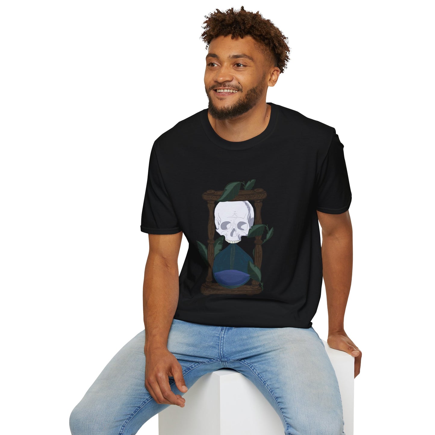 Skull and Hourglass Graphic T-Shirt