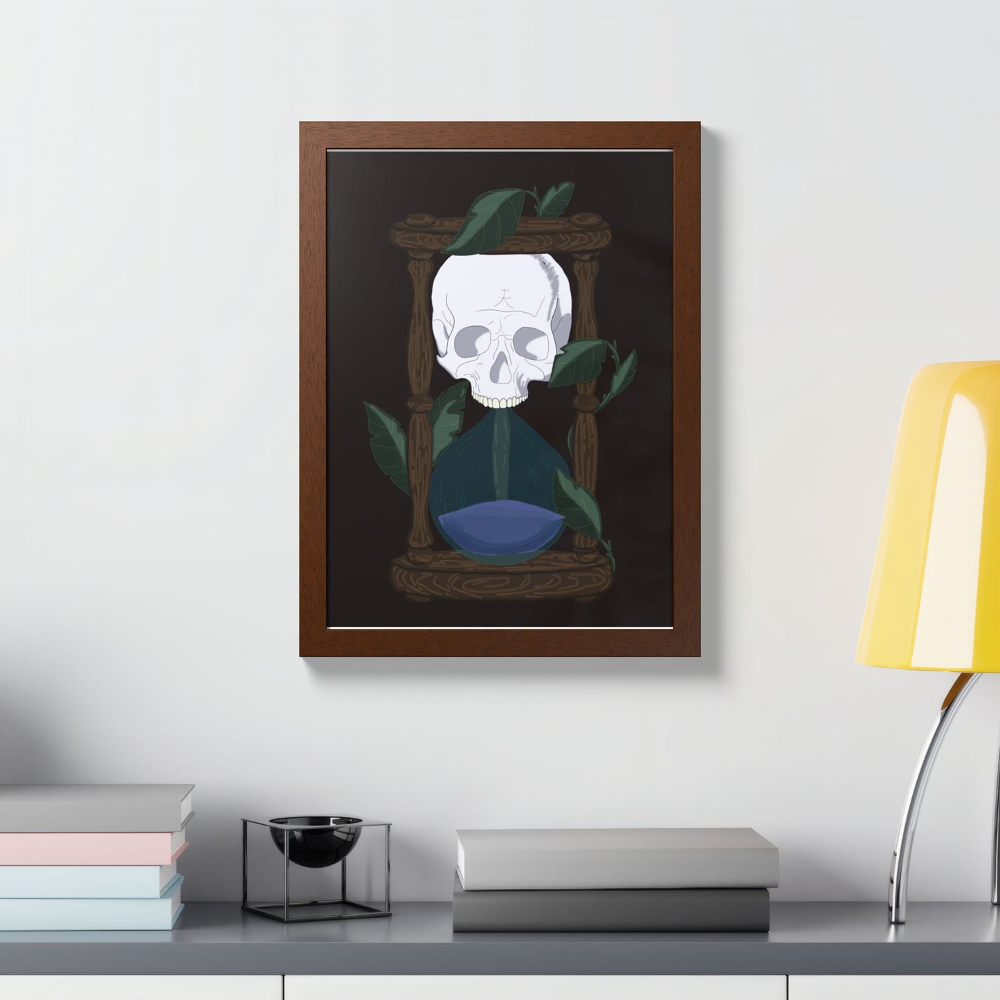Skull Hourglass Framed Poster