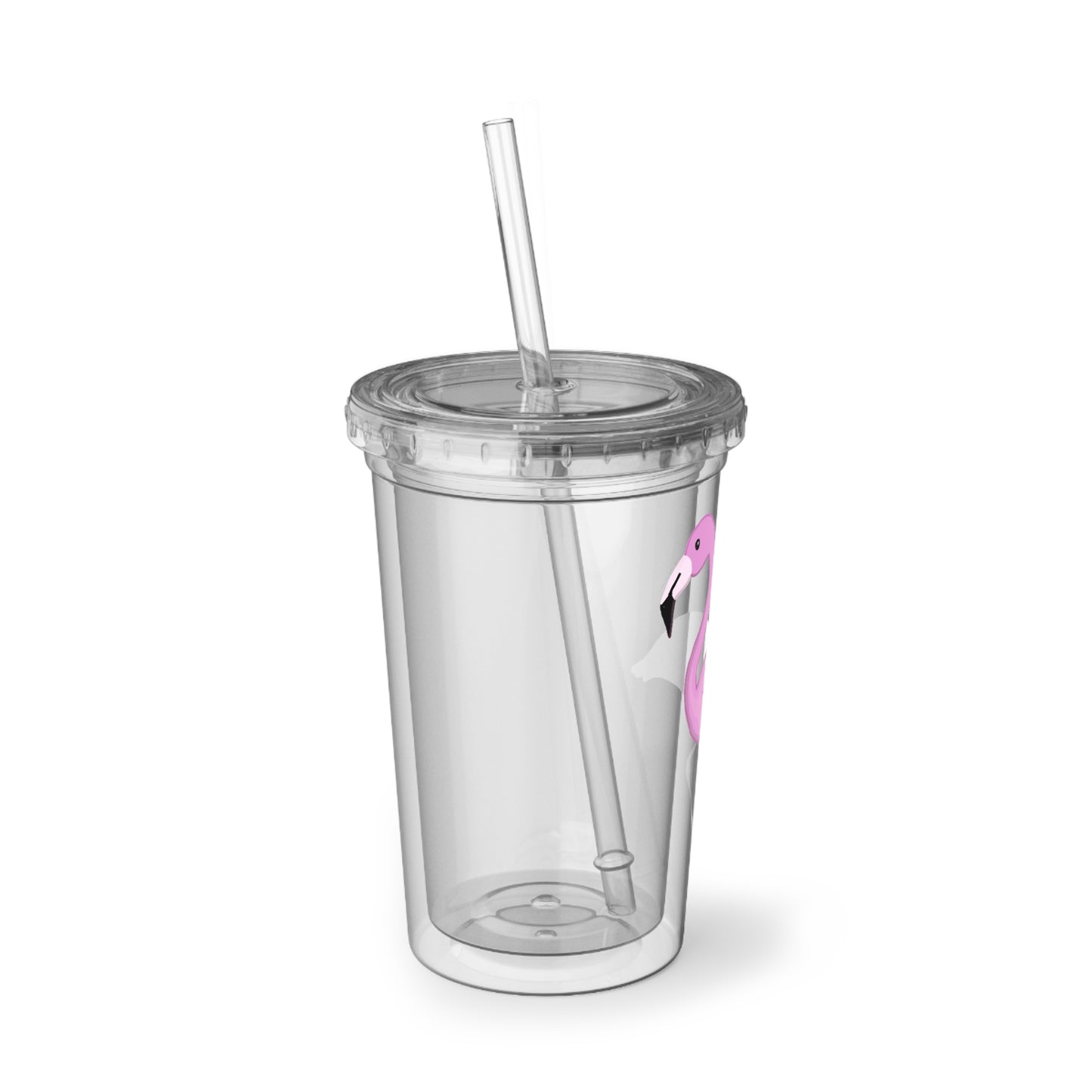 Pink Flamingo Acrylic Drink Tumbler