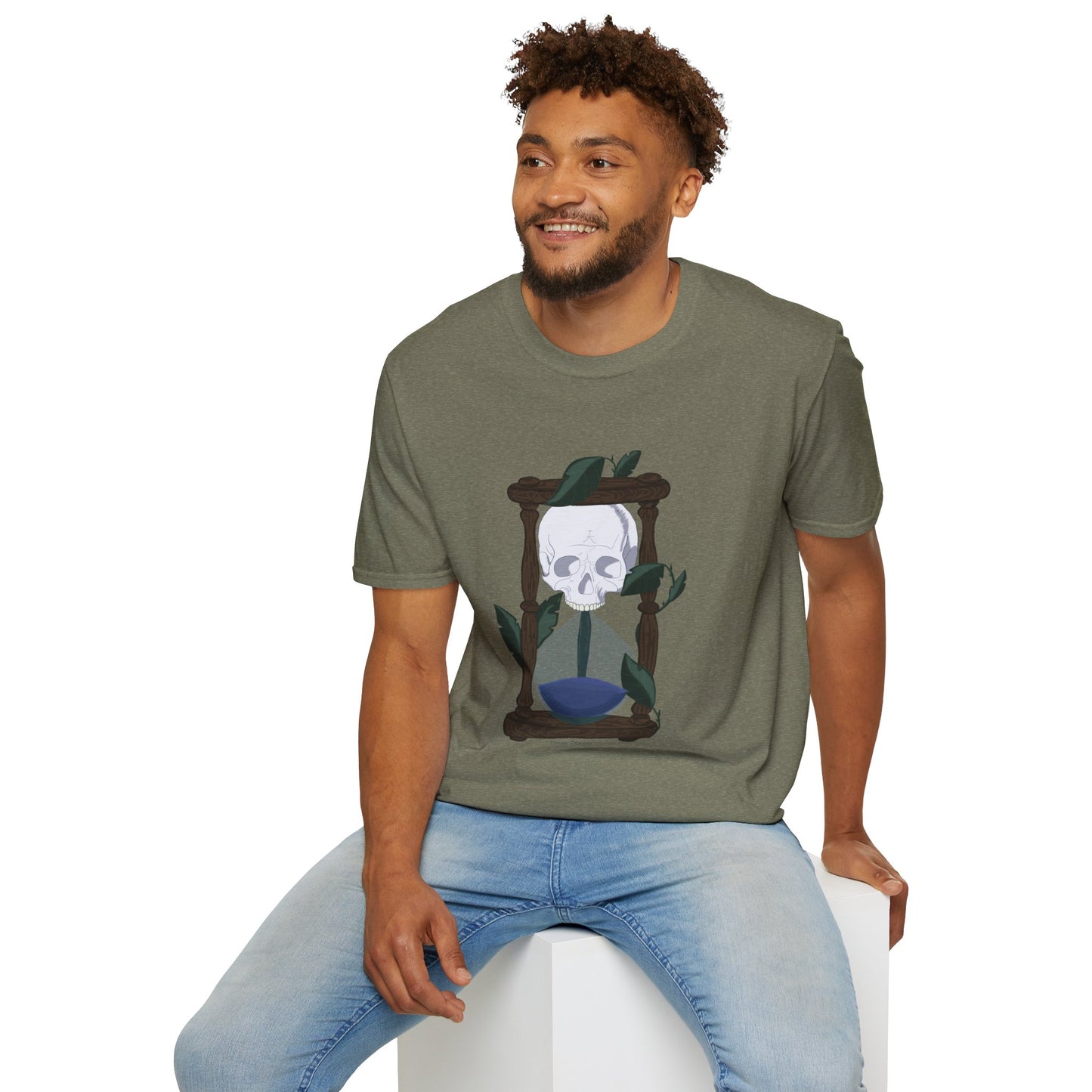 Skull and Hourglass Graphic T-Shirt