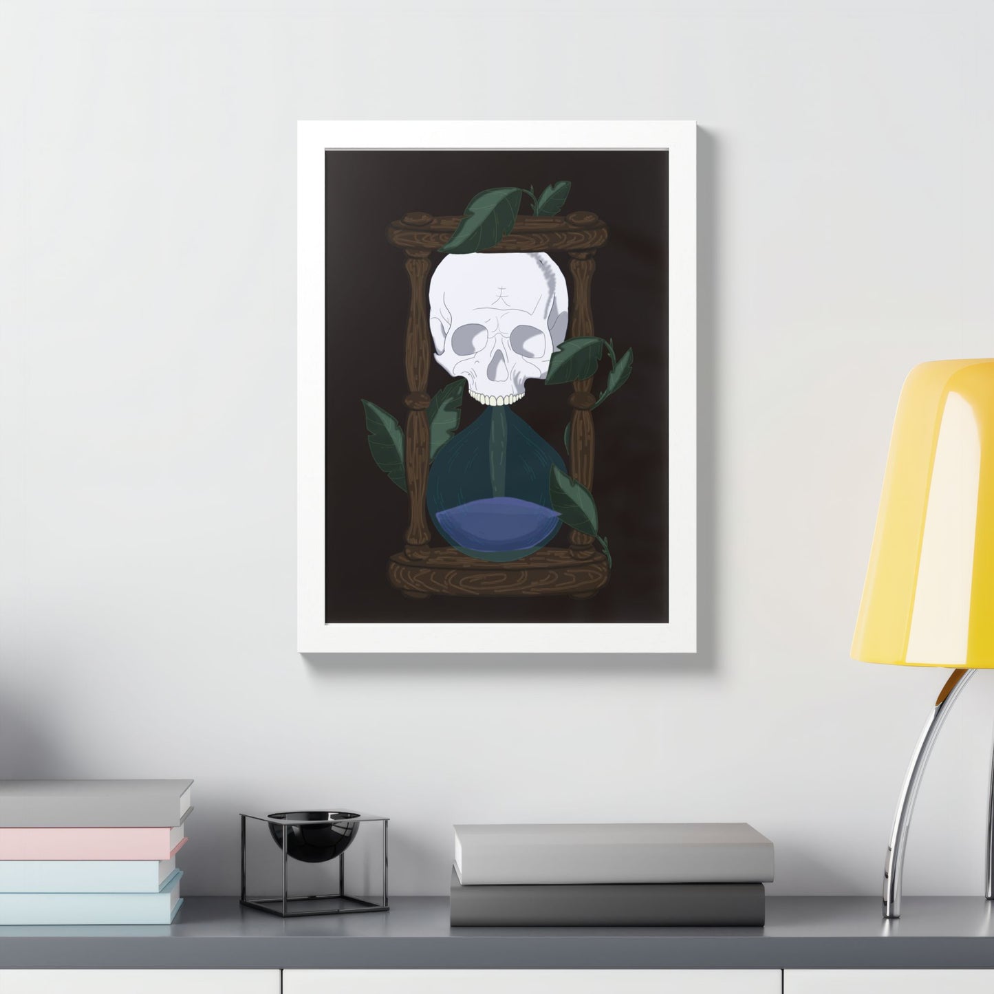 Skull Hourglass Framed Poster