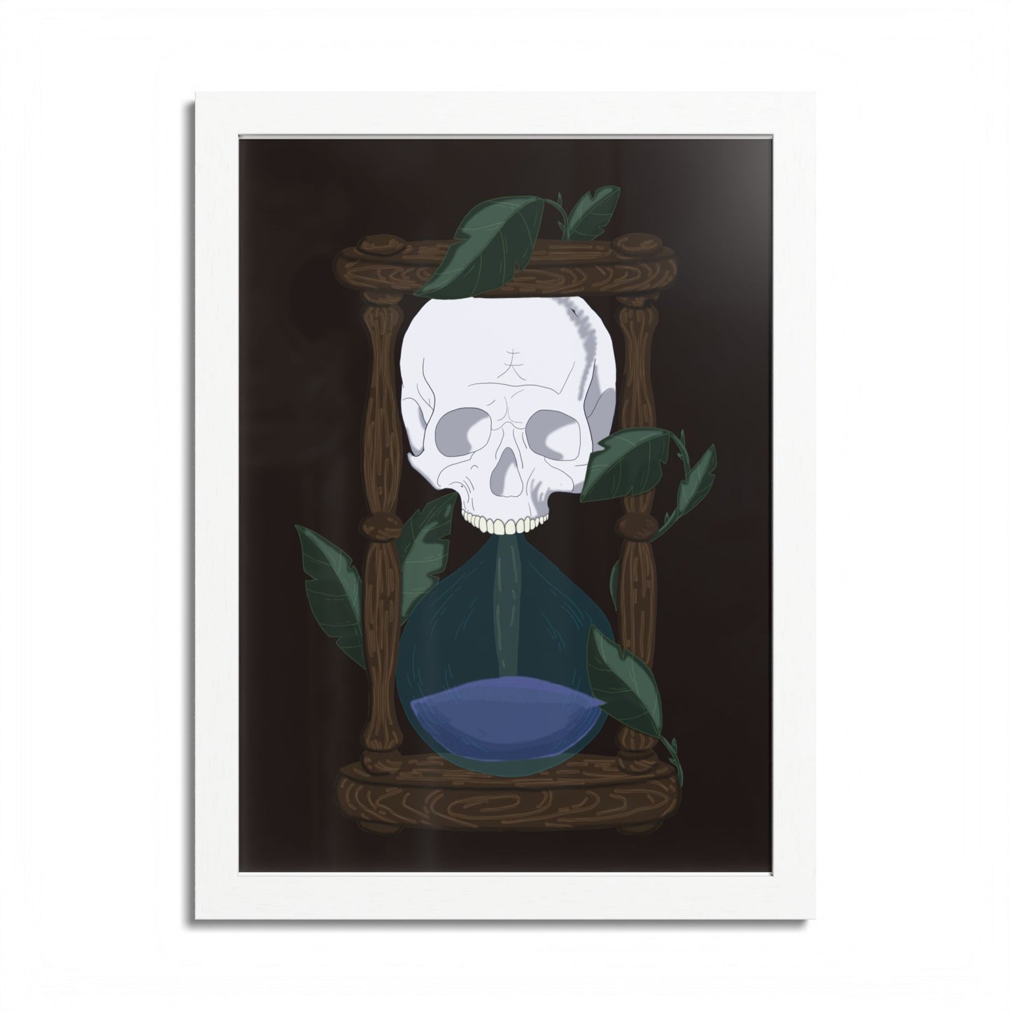 Skull Hourglass Framed Poster
