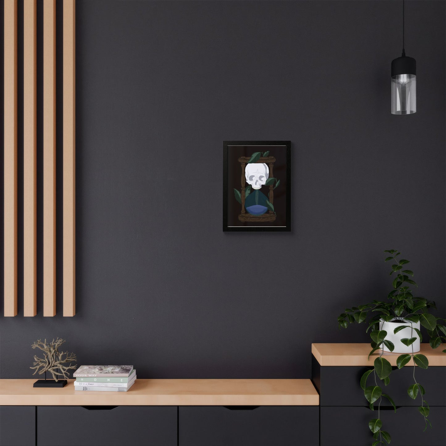 Skull Hourglass Framed Poster
