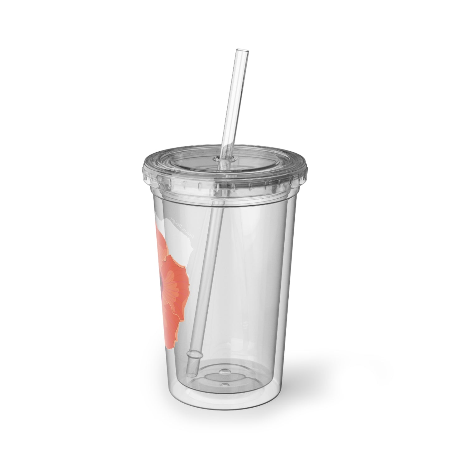 Floral Acrylic Clear Travel Mug