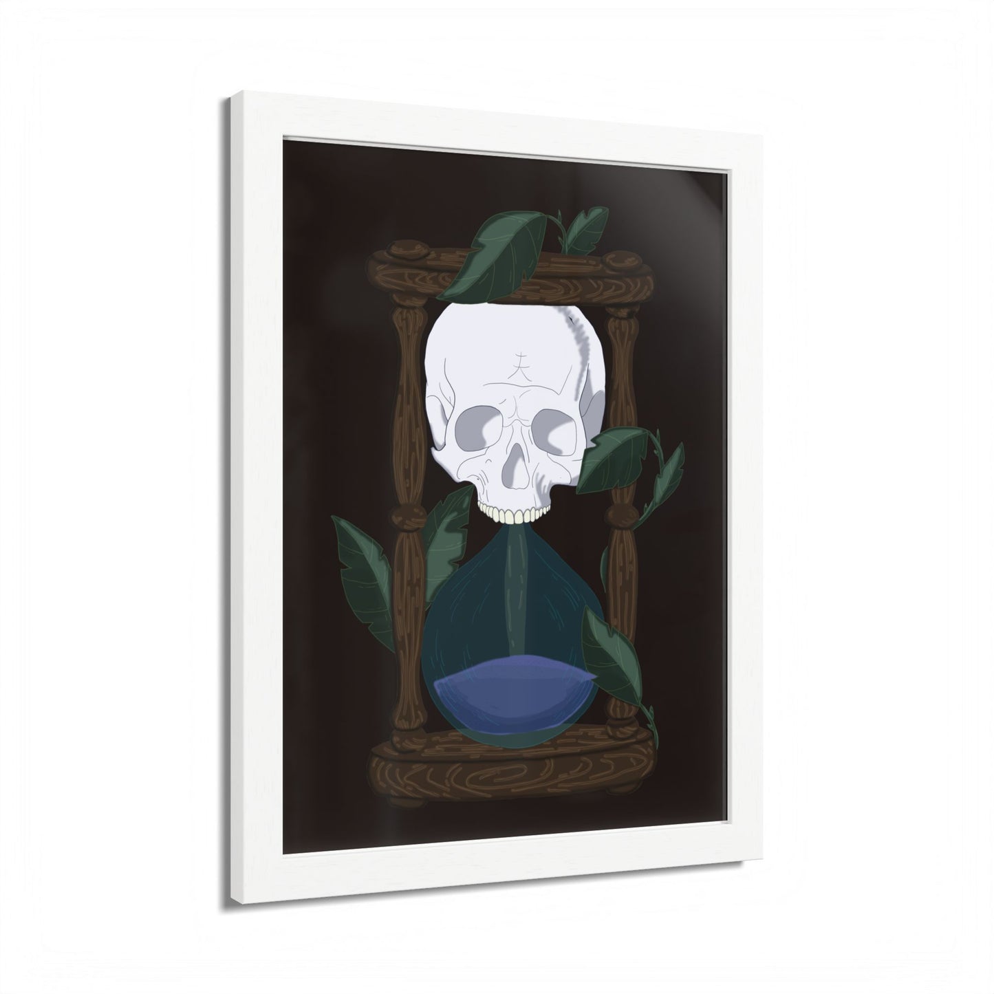 Skull Hourglass Framed Poster
