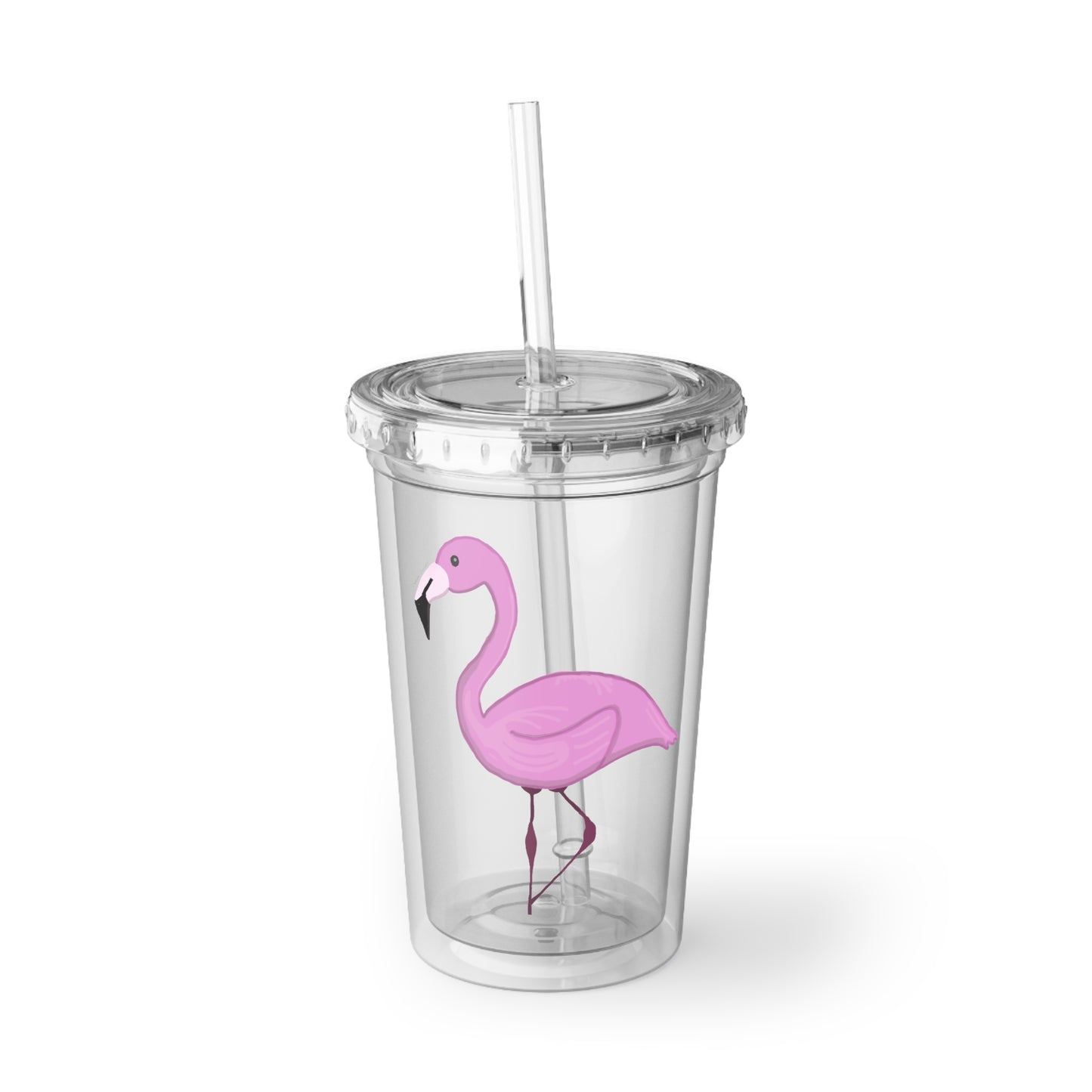 Pink Flamingo Acrylic Drink Tumbler