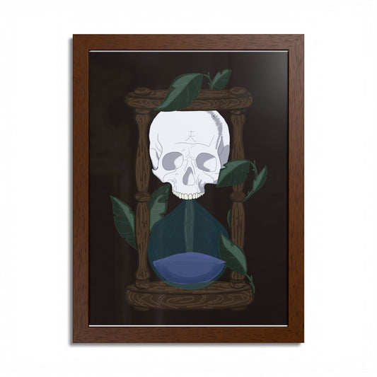 Skull Hourglass Framed Poster