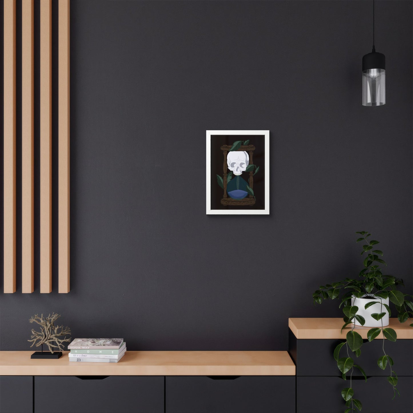 Skull Hourglass Framed Poster