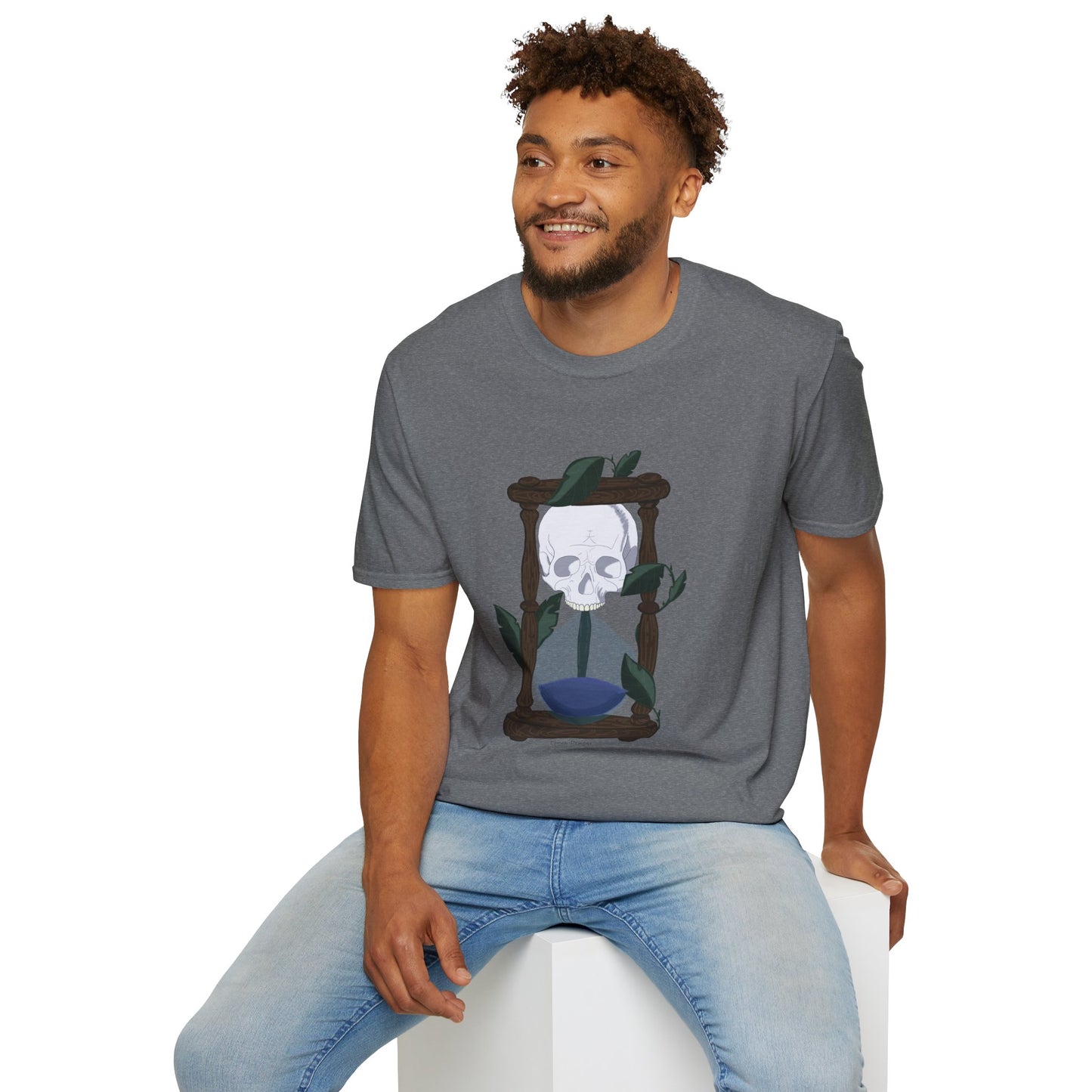 Skull and Hourglass Graphic T-Shirt