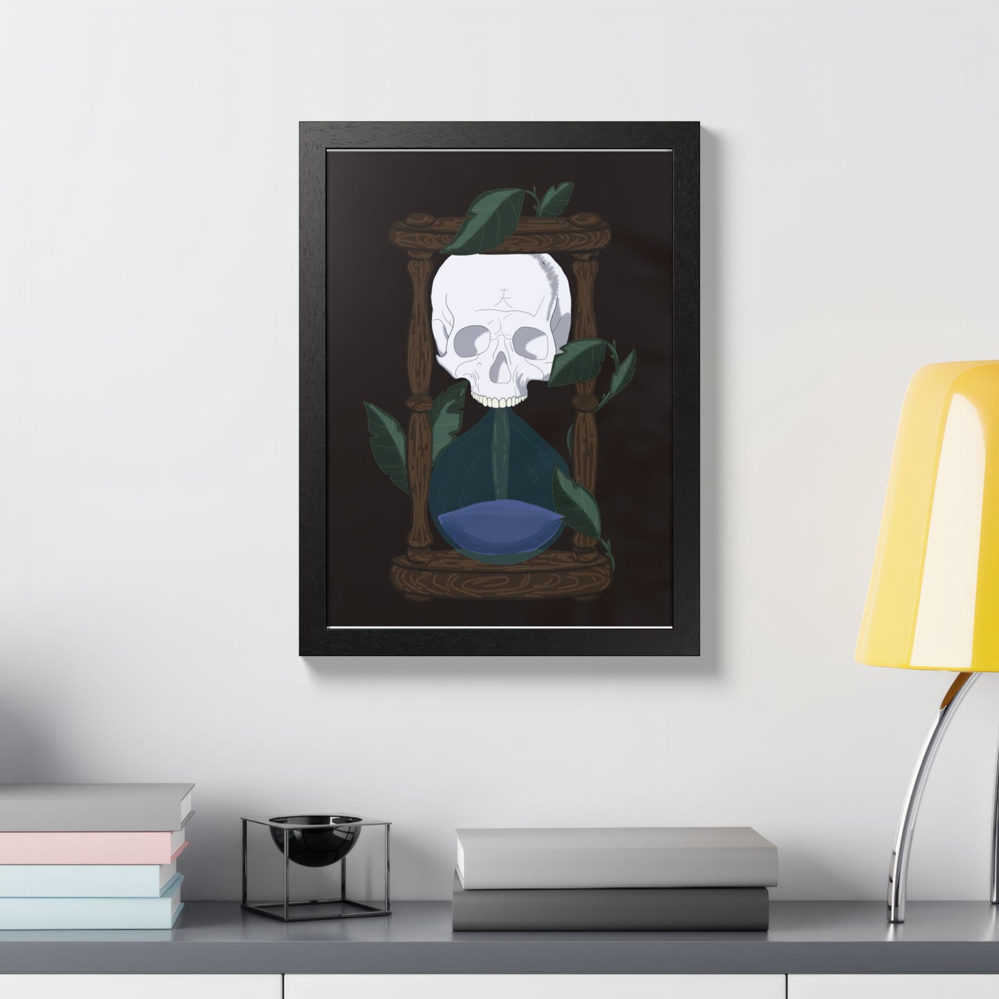 Skull Hourglass Framed Poster