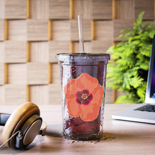 Floral Acrylic Clear Travel Mug